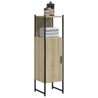 Berkfield Bathroom Cabinet Sonoma Oak 33X33X120.5 Cm Engineered Wood - image 1
