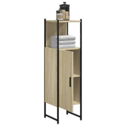 Berkfield Bathroom Cabinet Sonoma Oak 33X33X120.5 Cm Engineered Wood - thumbnail 4