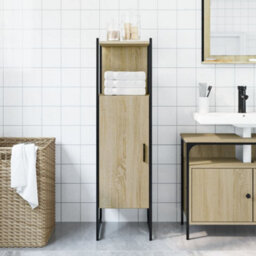 Berkfield Bathroom Cabinet Sonoma Oak 33X33X120.5 Cm Engineered Wood - thumbnail 3