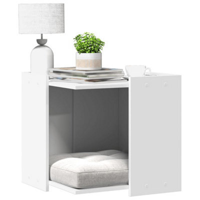 Walplus White Cat Litter Box Enclosure 53X53X51 Cm Engineered Wood - image 1