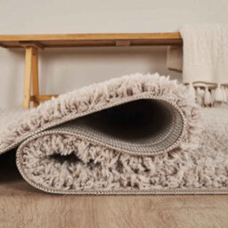 Ainsley Plain Living Room Shaggy Area Rug Modern Soft Pile Polyester Rug Light Beige 160 X 230 Cm (Rectangular) - thumbnail 4