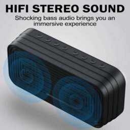 Black Multifunctional Alarm Clock Radio Clock Speaker Mirror Clock Wireless Speaker - thumbnail 3