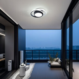 Pheashine Modern Round Led Ceiling Light,32W 2350Lm Black Cool White 6500K For Bedroom, Living Room Or Corridor - thumbnail 6