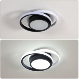 Pheashine Modern Round Led Ceiling Light,32W 2350Lm Black Cool White 6500K For Bedroom, Living Room Or Corridor - thumbnail 2