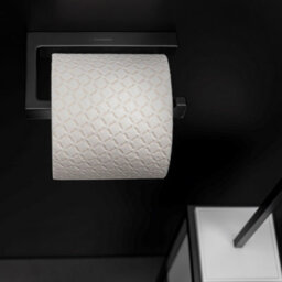 Cosmic Toilet Roll Holder, Black Matt, Wall-Mounted, 8,5 Cm. Collection The Grid - thumbnail 4
