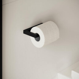 Cosmic Toilet Roll Holder, Black Matt, Wall-Mounted, 8,5 Cm. Collection The Grid - thumbnail 5