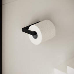 Cosmic Toilet Roll Holder, Black Matt, Wall-Mounted, 8,5 Cm. Collection The Grid - thumbnail 2