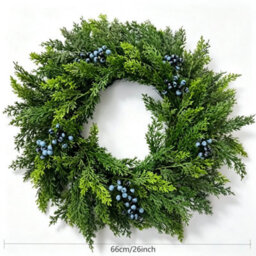 "Amorly 26"" Christmas Wreath With Blue Berry,artificial Christmas Wreath For Front Door Window Mantle Porches Wall Christmas Decorations" - thumbnail 5