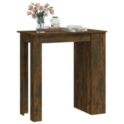 Berkfield Bar Table With Storage Rack Smoked Oak 102X50X103.5Cm Engineered Wood - thumbnail 4