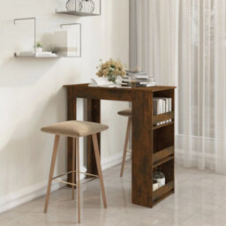 Berkfield Bar Table With Storage Rack Smoked Oak 102X50X103.5Cm Engineered Wood - thumbnail 1