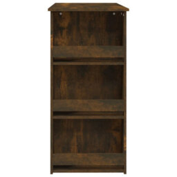 Berkfield Bar Table With Storage Rack Smoked Oak 102X50X103.5Cm Engineered Wood - thumbnail 6