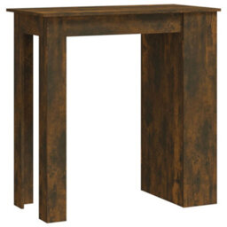 Berkfield Bar Table With Storage Rack Smoked Oak 102X50X103.5Cm Engineered Wood - thumbnail 2