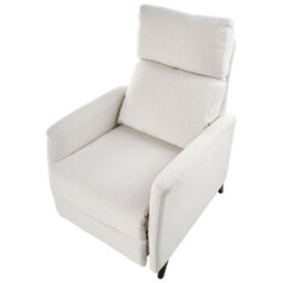 Beliani Recliner Chair Selvik With Footrest Fabric Off-White - thumbnail 7