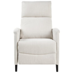 Beliani Recliner Chair Selvik With Footrest Fabric Off-White - thumbnail 5