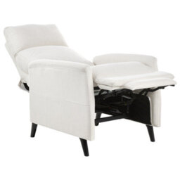 Beliani Recliner Chair Selvik With Footrest Fabric Off-White - thumbnail 4