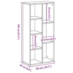 Berkfield Bookcase Old Wood 50X25X105 Cm Engineered Wood - thumbnail 9