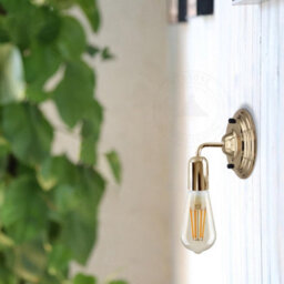 Industrial Wall Light Vintage Metal Wall Sconce Lamp Led E27 Lighting Fixture French Gold, With Bulb - thumbnail 2