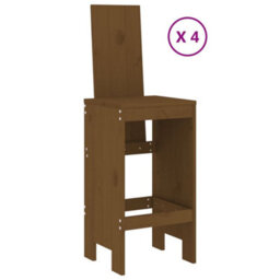 Berkfield 5 Piece Garden Bar Set Honey Brown Solid Wood Pine - thumbnail 3
