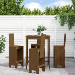 Berkfield 5 Piece Garden Bar Set Honey Brown Solid Wood Pine