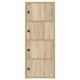 Berkfield Durable Bookcase Sonoma Oak 40X24X102 Cm Engineered Wood - thumbnail 4