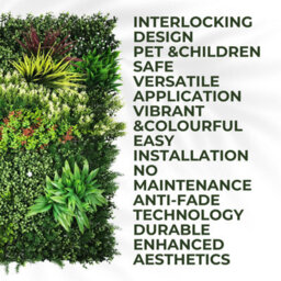 Artificial Plant Flower Living Wall Panels Realistic - Lush Lonsdale - Indoor / Outdoor - 1M X 1M - Home, Garden, Office - thumbnail 8