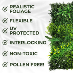 Artificial Plant Flower Living Wall Panels Realistic - Lush Lonsdale - Indoor / Outdoor - 1M X 1M - Home, Garden, Office - thumbnail 4