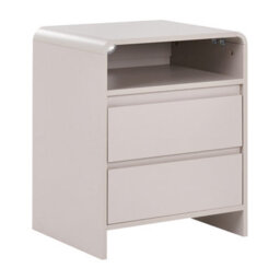 Beliani 2 Drawer Bedside Table Dorrigo Light Beige - thumbnail 1