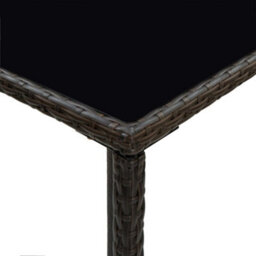 Vidaxl Garden Bar Table Brown 70X70X110 Cm Poly Rattan And Glass - thumbnail 5