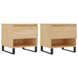 Berkfield Modern Coffee Tables 2 Pcs Sonoma Oak 50X46X50 Cm Engineered Wood - thumbnail 1