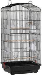 37 Large Metal Bird Cage Carrier For Parrots, Budgies, Cockatiels Durable Iron Frame, Open Top Play Area, 3 Perches, 4 Feeders - thumbnail 1