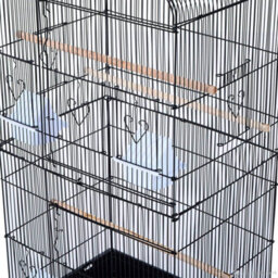 37 Large Metal Bird Cage Carrier For Parrots, Budgies, Cockatiels Durable Iron Frame, Open Top Play Area, 3 Perches, 4 Feeders - thumbnail 6