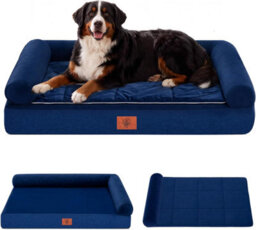 Luckracer Large Dog Bed Sofa Washable Orthopedic Dog Beds Green 110X79X16Cm - thumbnail 1