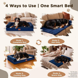 Luckracer Large Dog Bed Sofa Washable Orthopedic Dog Beds Green 110X79X16Cm - thumbnail 4
