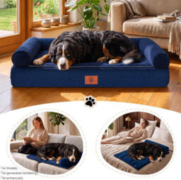 Luckracer Large Dog Bed Sofa Washable Orthopedic Dog Beds Green 110X79X16Cm - thumbnail 3