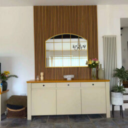 Jōbū Jobu Home - Tomi - Gold Metal Arched Lattice Window Mirror - 95Cm X 120Cm - thumbnail 4