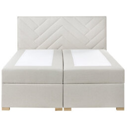 Beliani Divan Bed With Storage Fabric Esquire 160 X 200 Cm (Eu King Size) Off-White - thumbnail 6