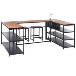 Beliani Outdoor Kitchen Set With Sink Avetrana Metal Black - thumbnail 6