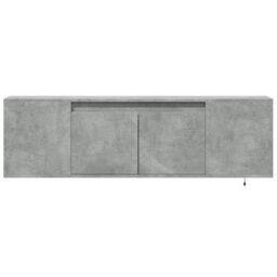 Berkfield Durable Tv Wall Cabinet With Led Lights Concrete Grey 135X31X39.5 Cm - thumbnail 6
