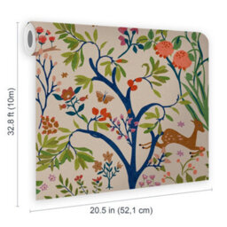 Joules Enchanted Woodland Antique Creme Floral Wallpaper - thumbnail 5