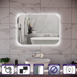 Nes Home Motion Sensor Bathroom Led Mirror Shaver Socket Demister 600 X 800mm - thumbnail 2