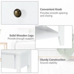 Bedroom Nightstand Accent Table Narrow Side End Table - thumbnail 6