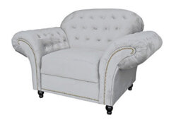 Astor Chesterfield Style Sofa Set 2+1 Seater Armchair Astor Grey Faux Leather