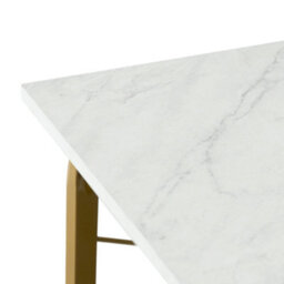 Teamson Home Modern Wooden Home Office Computer Desk With White Faux Marble Top And Brass Metal Frame - 100 X 40 X 73.6 (Cm) - thumbnail 7