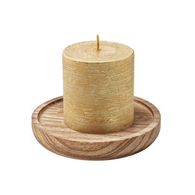 Midocean Pentas Round Wooden Scented Candle Gold (One Size) - image 1