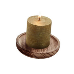 Midocean Pentas Round Wooden Scented Candle Gold (One Size) - thumbnail 2
