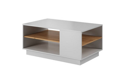 Arte Stockholm Contemporary Coffee Table 2 Shelves White & Old Gold Craft (H)460mm (W)1000mm (D)600mm - image 1