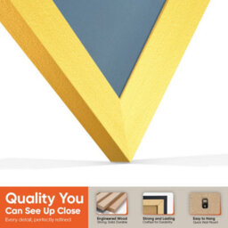 "AK Frames 25X17"" Gold Sleek Vinyl Record Frame With Pompadour Mount For 12 Inch Lp Cover & Disc - Overlapped Design" - thumbnail 3