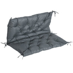 Outsunny 2 Seater Garden Bench Cushion Outdoor Seat Pad With Ties Dark Grey - thumbnail 2