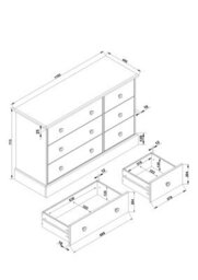 Core Products 3+3 Drawer Wide Chest, Antique Waxed, Cotswold Collection - thumbnail 7
