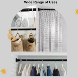 Stainless Steel Telescopic Curtain And Shower Rod, Extendable Tension Pole - thumbnail 1